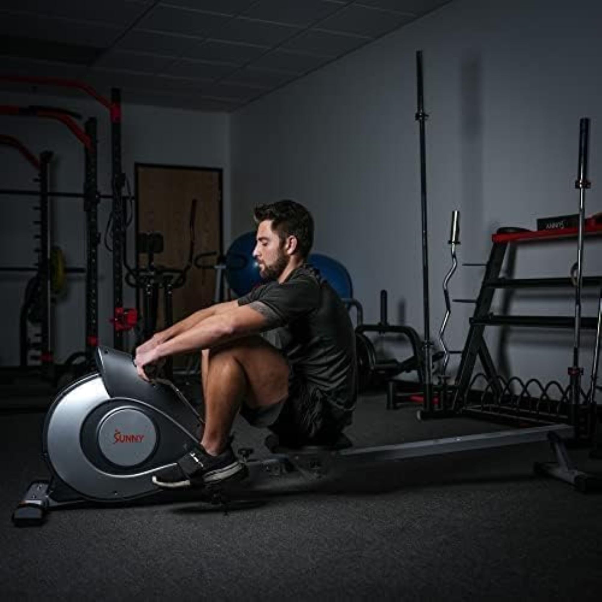 Sunny Health & Fitness Smart Magnetic Rowing Machine with Extended Slide Rail with Optional Exclusive SunnyFit® App Enhanced Bluetooth Connectivity