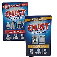 Oust Small and Large Appliance Descaling Bundle Consisting of 3 x Sachets of Oust All Purpose Descaler and 2 x Sachets of Oust Dishwasher and Washing Machine Descaler