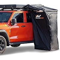 Naturnest Shower Tent Shower Awning for Overland Universal Vehicle, Changing Privacy Room with PVC Rug and LED,Easy to Install for Camping Trips or One Day Tour
