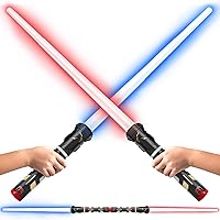 USA Toyz Starfire Galaxy Light Up Sword for Kids or Adults- 2-in-1 Dual Light Swords Set with Interactive FX Sound, 3 Color Changing LEDs, Retractable, Double-Sided Expandable LED Toy Swords for Kids
