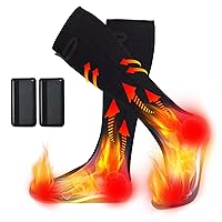 Heated Socks for Men Women with 5V 4000mAh Rechargeable Battery Powered Machine Washable Thermal Heating Socks Electric Foot Warmer Winter Outdoor Skiing Hunting Camping