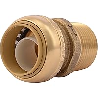 SharkBite 1 Inch MNPT Adapter, Push to Connect Brass Plumbing Fitting, PEX Pipe, Copper, CPVC, PE-RT, HDPE, U140LFA