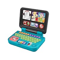 Fisher-Price Learning Fun Home Office Laptop - Electronic Learning Toy with Smart Stages Learning Content, Lights and 55+ Songs, ABC, Italian Version, HHH03