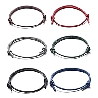 6 Pcs Nautical Braided Handmade Rope String Adjustable Bracelets for Men