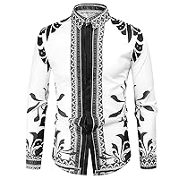 Men's Casual Fashion Business Printed Shirt Summer Spring and Autumn Man Jumpsuit