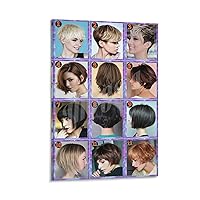 Barbershop Wall Decoration Barbershop Poster Man Hair Poster Salon Poster Women's Short Hair Posters Women's Haircut Posters 2 Canvas Painting Posters And Prints Wall Art Pictures for Living Room Bedr