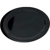 Carlisle FoodService Products Dallas Ware Reusable Plastic Plate with Rim for Buffets, Home, and Restaurants, Melamine, 10.25 Inches, Black, (Pack of 48)