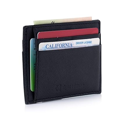 Alpine Swiss RFID Minimalist Slim Card Case Wallet Crosshatch Black