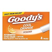 Goody's Extra Strength Headache Powders, Cool Orange, 4 Count (Pack of 1)