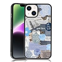 Blue Cool Christian Phone Case Fit for iPhone 15 14 13 12 11 Plus Pro Max Mini Xr Xs Max, TPU Shockproof Protective Jesus Holy Bible Verses Phone Cover Gift for Boy Girl Men Women
