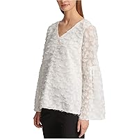 Dkny Womens Feathered Pullover Blouse