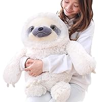 Winsterch Large Sloth Stuffed Animal Toy,20 inches Stuffed Sloth Kids Plush Sloth Animal Baby Doll Birthday Gifts for Boys and Girls,Ivory Sloth