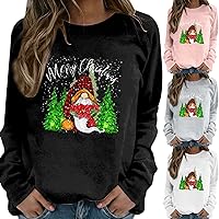 Christmas Sweaters for Women Snowflake Tunic Tops Long Sleeve Blouse Midi Graphic Blouse Tshirt Tops