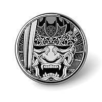 Japanese Samurai Skull(1) Round Pin Mini Badges Brooches Lapel Pins Hat Tie Clothes Backpack Pinback for Clothing Decoration