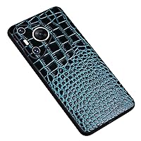 ZIFENGXUAN-Slim Case for Huawei Pura 70 Ultra/70 Pro/70 Pro+/70, Crocodile Pattern Cowhide Leather, Lens Protection, Phone Case for Men and Women (70 Pro+,Blue)