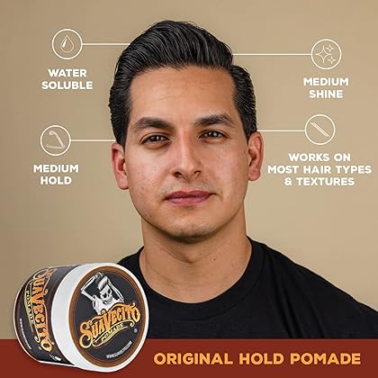 Suavecito Pomade Original Hold Hair Pomade For Men - Medium Shine Water Based Wax Like Flake Free Hair Gel - Easy To Wash Out - All Day Hold For All Hairstyles