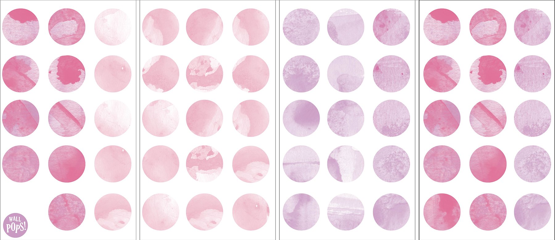 WallPops DWPK2466 Watercolor Dots Wall Art Kit, Pink