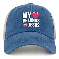 My Belongs Jesus Golf hat Fish hat Purplish Blue04 Men's Hats Gifts for Grandpa Outdoor Caps