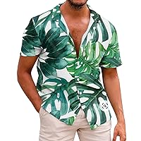 Mens Hawaiian Shirts Short Sleeve Button Down Aloha Shirt Casual Beach Clothes Hawaiian Shirt Tropical Summer Beach Shirt