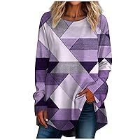 Long Sleeve Shirts for Women Loose Pullover O Neck Fall Hippie Tshirts Printed Tunic Tops Dressy Casual Sweatshirts