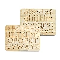Double-Sided Montessori Letter Tracing Board - Preschool Learning Toys for 3 Years Old - Toddler Writing Tools for Beginners - Uppercase and Lowercase Wooden Alphabet - Wooden Board Waldorf