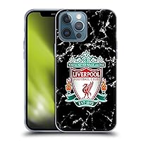 Head Case Designs Officially Licensed Liverpool Football Club Black Crest Marble Soft Gel Case Compatible with Apple iPhone 13 Pro Max