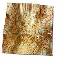 3dRose Yellow Marble Dragon Sculpture, Marble Mountains, Da Nang, Vietnam - Towels (twl-257302-3)
