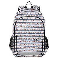 ALAZA Hearts and Anchors Backpack Bookbag Laptop Notebook Bag Casual Travel Daypack for Women Men Fits15.6 Laptop