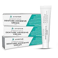 Extra Strong Denture Adhesive Cream, 12 Hour Hold Dental Glue, Waterproof, Zinc & Fluoride Free, Easy Apply Nozzle, Seals Food Out for Comfort, Mint Flavor (3 Pack, 4.2 Fl Oz)