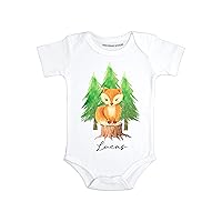 Personalized Fox baby clothes for boys Custom name baby gifts