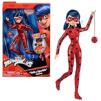 BANDAI Miraculous Talk & Sparkle Ladybug Doll | 26cm Marinette Figure with Lights Sounds and Yoyo Accessory Miraculous Ladybug Dolls Superhero Toys | Miraculous: Tales of Ladybug and Cat Noir Toys