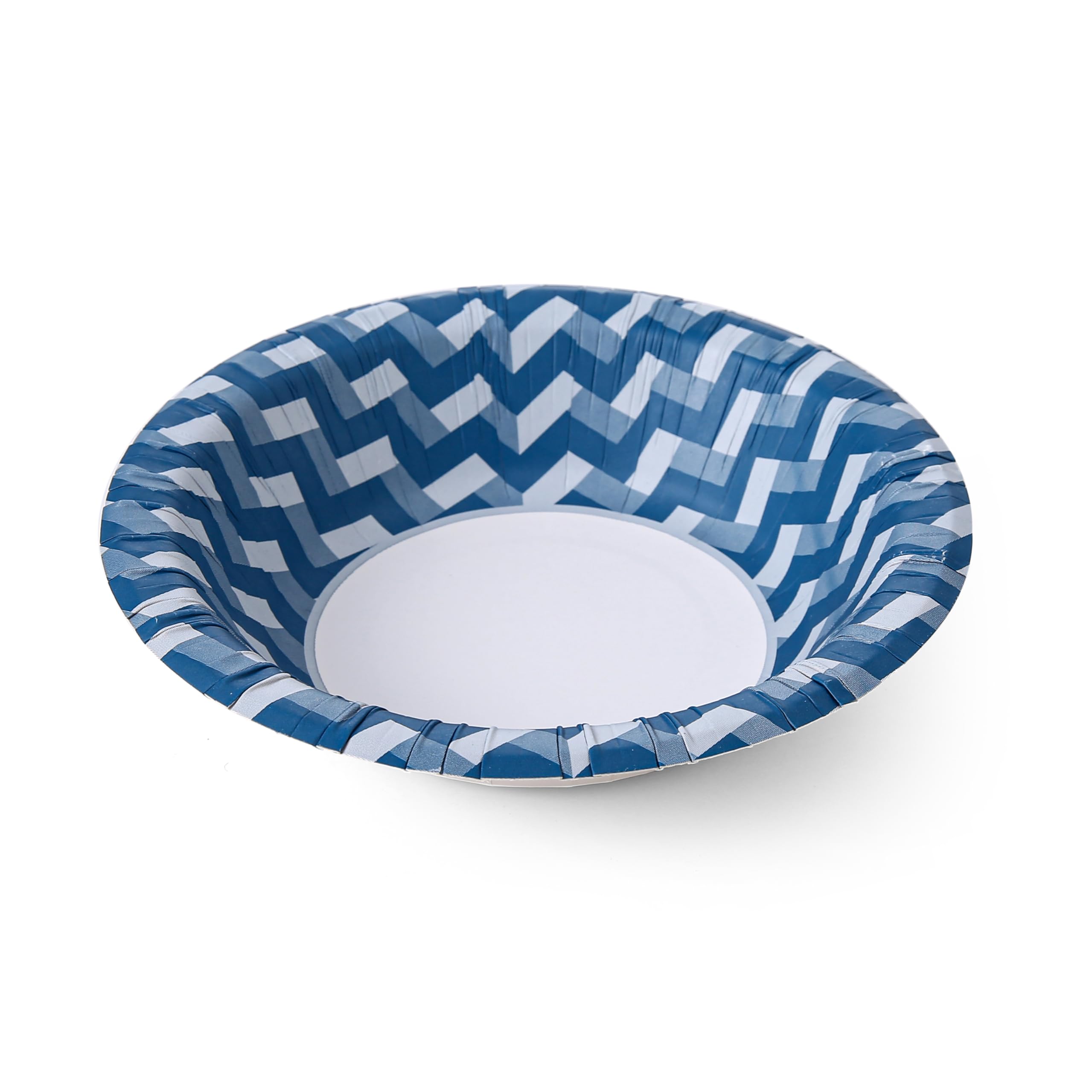 Glad Everyday Disposable Paper Bowls with Blue Weave Design - Soak-Proof, Cut-Proof, Microwaveable Paper Bowls, Spring Themed Disposable Bowls for Everyday Use | 16 Ounces, 44 Count
