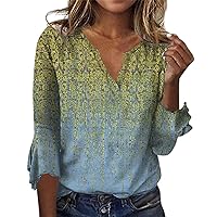 NLRTEI Tees for Women,Womens' Top Loose Casual V-Neck Printed Blouses T-Shirt 2023 Shirts for Women