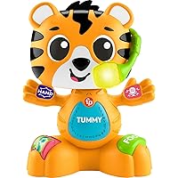 Fisher-Price Baby Learning Toy Link Squad Bop & Groove Tiger with Music & Lights for Ages 9+ Months, Compatible Only with Link Squad Items