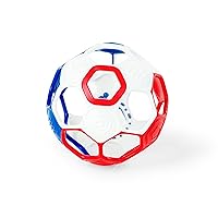 Bright Starts Oball Grippin' Goals Rattle Soccer Ball - Red, White & Blue, Easy-Grasp Toy for Newborn and Up