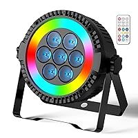 LED Stage Par Light, HOLDLAMP RGBW 4-in-1 Uplighting with Mixed Strip by Remote Control DMX512 Sound Activated, LED Par Can for Dj Party Stage Wedding Club Disco Show Christmas Holiday Event-1 Pack