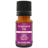 Plantlife Grapeseed Carrier Oil - Cold Pressed, Non-GMO, and Gluten Free Carrier Oils - For Skin, Hair, and Personal Care - 10ml