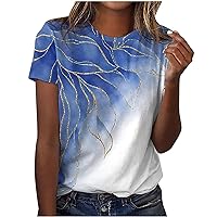 2023 2024 Camisas Mujer Camisetas Estampado mármol y Flores ropa Camisetas Manga Corta Blusas Camisetas Cuello