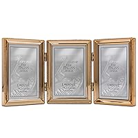 Lawrence Frames Classic Bead Picture Frame, 3.5x5 Triple, Gold, 3 Count