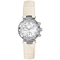 Accutron Women's 26R17 Chamonix Diamond Chronograph Cream Leather Watch