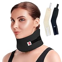 Universal Narrow Neck Brace Support - Soft Foam Cervical Collar - Adjustable Velcro Strap For Neck Sprain Relieves Pain and Pressure Stabilizes Vertebrae For Men or Woman (2