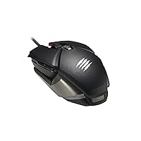 MAD CATZ B.A.T. 6+ Wired Gaming Mouse - 16000DPI - 10 Programmable Buttons - Patented Dakota Switch - Adjustable Grip - with 2 Interchangeable Palm Rests & 3 Interchangeable Side Skirts - Black