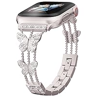 Add sparkle to your watch with the Musk-MSKR Metal Diamond Starlight Band - compatible with Apple Watch Series 8/7/6/5/4/3/2/1/SE/Ultra - shiny and stylish for women in sizes 38mm 40mm 41mm 42mm 44mm 45mm 49mm
