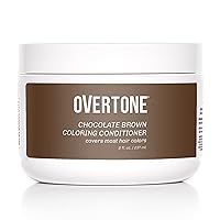 OVERTONE Haircare Color Depositing Conditioner - 8 oz Semi Permanent Hair Color with Shea Butter & Coconut Oil - Temporary Hair Color Dye - Vegan, Cruelty-Free - Chocolate Brown