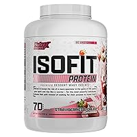 IsoFit Whey Protein Powder Instantized 100% Whey Protein Isolate (70 Servings, Strawberries & Cream)