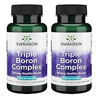 Triple Boron Complex - Bone Health and Joint Support Mineral Supplement - Citrate, Aspartate, Glycinate (250 Capsules) (2 Pack)