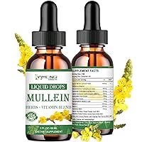 Mullein Drops for Lungs, Organic Mullein Leaf Extract w/Chlorophyll Drops for Lungs Detox, Powerful Mullein Tincture Alcohol Free for Immune, Respiratory Health, Bronchial & Lungs Health 2 FL/OZ