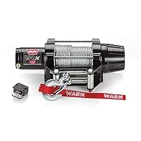 WARN 101045 VRX 45 Powersports Winch with Dash Mounted Switch and Steel Cable Wire Rope: 1/4