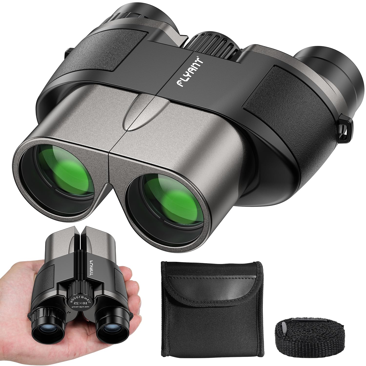 12X25 High Powered Binoculars for Adults, Compact Binoculars with Clear Low Light Vision, Easy Focus Waterproof Small Binoculars for Bird Watching, Hunting, Hiking, Cruise Ship, Travel, Concerts