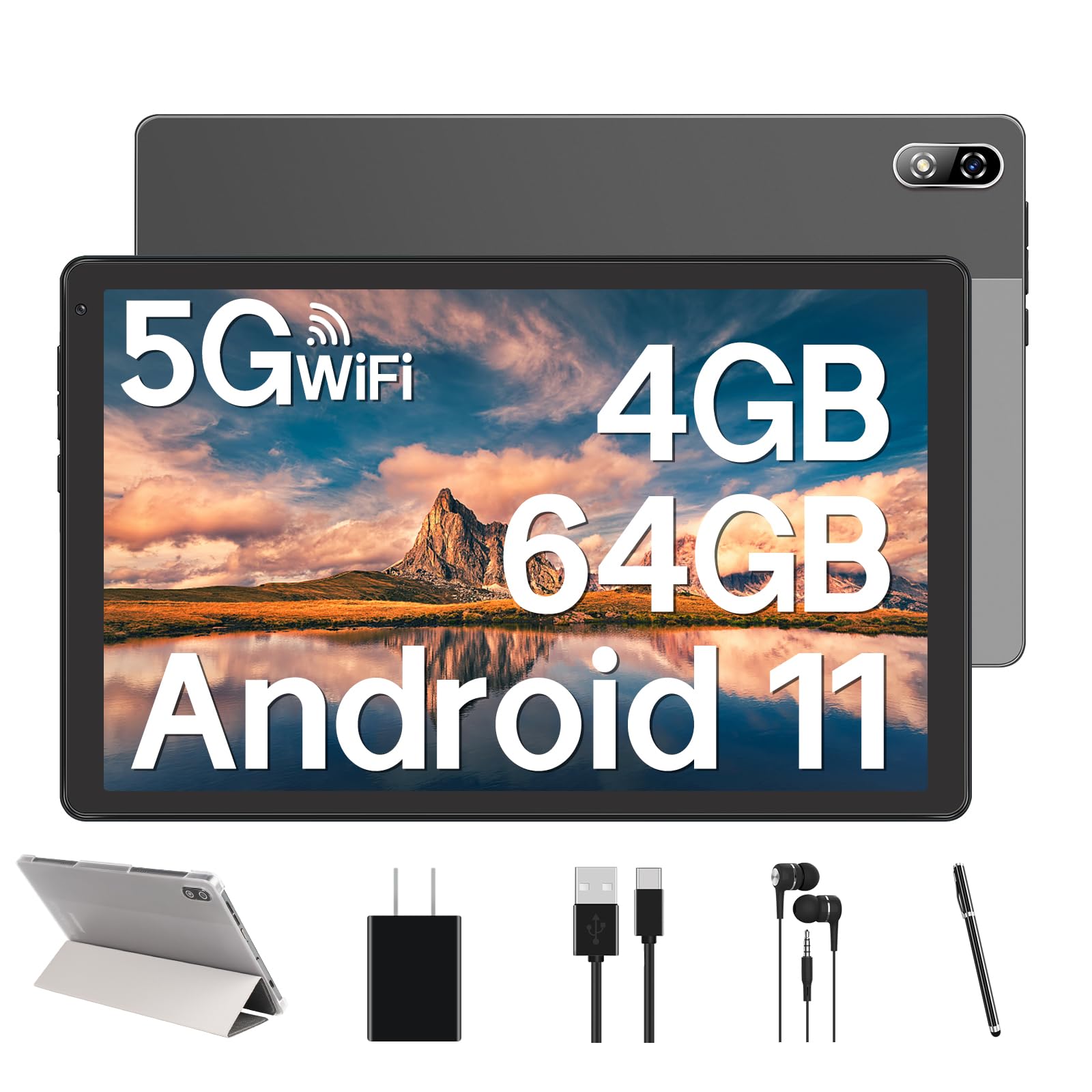 Mua SEBBE Tablet 10.36 inch Android 11 Tablets with Octa-Core Processor,  4GB RAM/64GB ROM(Up to 256G), 8000 mAh Battery, 5G+2.4G WiFi, Split Screen,  GPS, Bluetooth, Google Certified - Gray trên  Mỹ